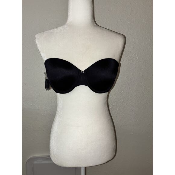 Vanity Fair Bra Beauty Back Full-Cov. Strapless Black 74345 36B New - Picture 1 of 5